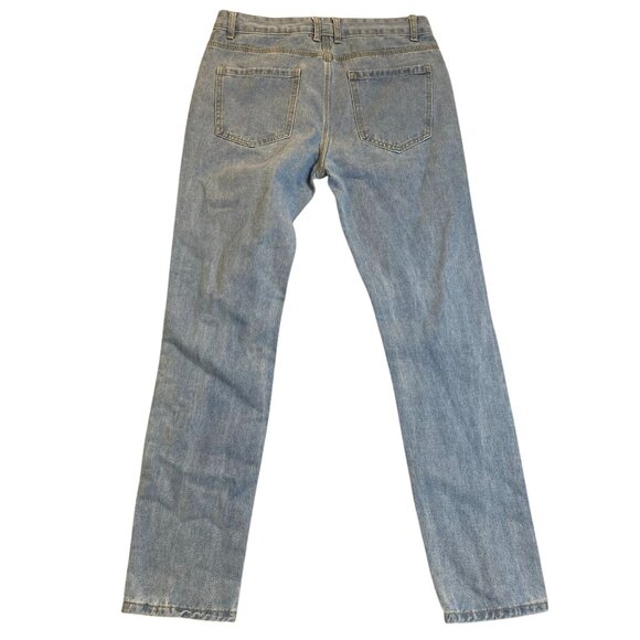 GB Design Woman's Jeans 32 With Embroidered Graphic Patches & Ripped Details - Picture 2 of 15